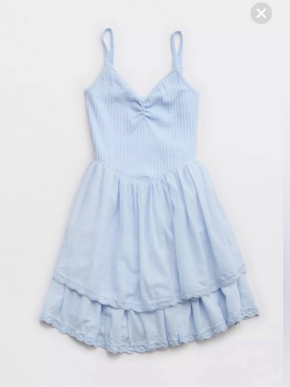 Aerie Endless Memories Dress Eyelet Blue Womens size XXSmall - Picture 11 of 12